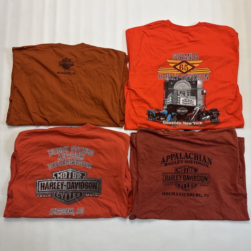 Lot Of 4 Harley-Davidson Motorcycles Mens Large T Shirts Y2K - 110 Years, Museum - Picture 2 of 10